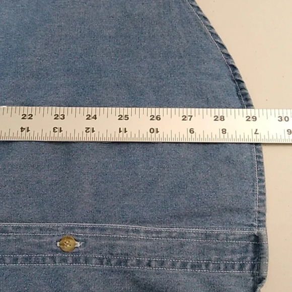 QUIXX AGAIN LONG SLEEVE COTTON DENIM JEAN SHIRT CAT NAP EMBROIDERY & BEADS - Picture 7 of 8